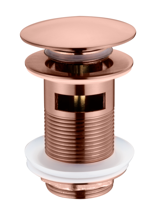 Донный клапан Boheme 612/2-CB с переливом, клик-клак, Copper Brushed