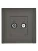 ТВ-розетка TV+SAT IEK Forte&Piano FP-AF20-O-K03 серый фото 2