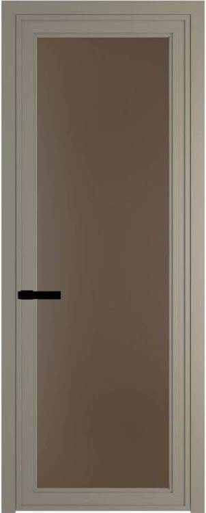 Межкомнатная дверь Profil Doors 1 AGP цвет профиля Никель матовый, стекло безопасное 6 мм монохром гляссе 800x2000