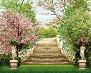 3D Фотообои Artegrafico «Лестница в весеннем парке» FR-210 канвас