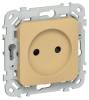 Розетка 1-местная с защитными шторками IEK Flite FI-R13-10-K89 шамуа