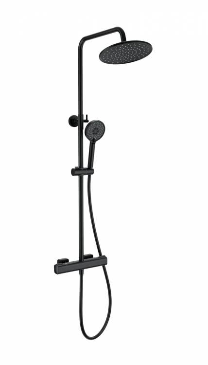 Душевая стойка Wonzon & Woghand WW-B3051-A-MB с термостатом, черный