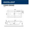 Акриловая ванна Excellent Crown Grand 190x90 "RELAX" (бронза) фото 3