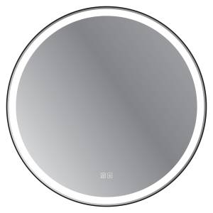 Зеркало Cezares Cadro CZR-SPC-CADRO-700-LED-TCH-WARM с подсветкой, сенсорным выключателем и подогревом, Черный, 70.7x70.7