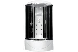 Душевая кабина Royal Bath RB 90BK3-BT-CH с высоким поддоном, с сиденьем
