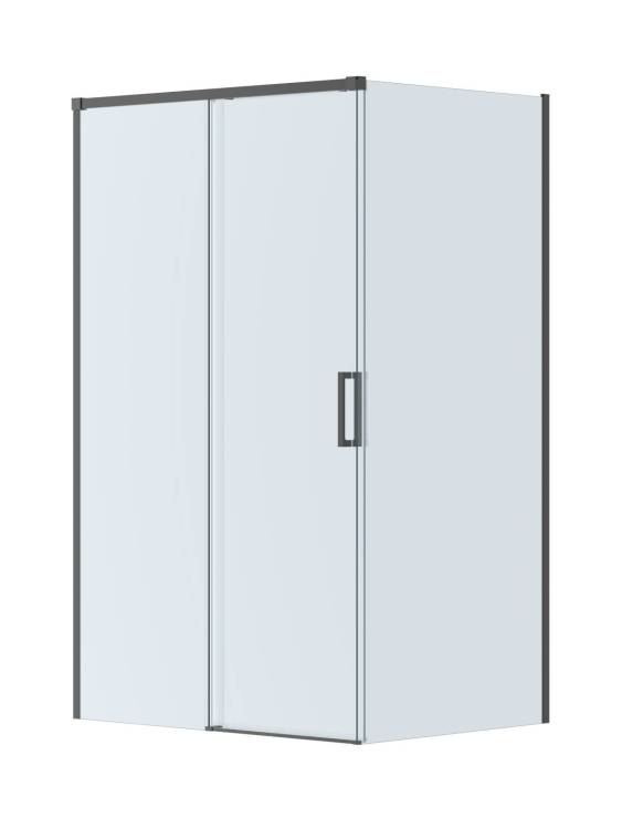 Душевой уголок Cezares PLANE-AH-1-110/90-C-GM профиль оружейная сталь, стекло прозрачное, 110x90x195