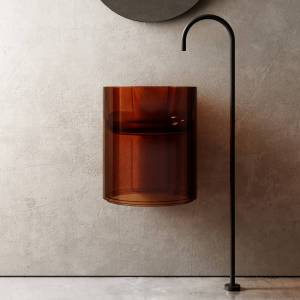 Раковина Abber Kristall AT2704Opal подвесная, прозрачная, 42 см, коричневая