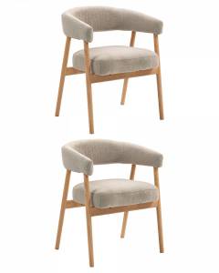 Стул обеденный Stool Group Zubo DM4729-1 OTE-Q-120 FLAXEN X2 с деревянными ножками бежевый 2 шт.
