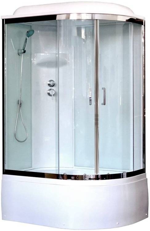 Душевая кабина Royal Bath RB8120BK6-WT-CH-L с высоким поддоном, с сиденьем