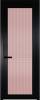Межкомнатная дверь Profil Doors 1 AGP цвет профиля Черный, стекло безопасное 6 мм мору розовое 700x2000