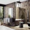 Шторка на ванну MaybahGlass MGV-657-4 69x140, поворотная, стекло бронза 6 мм, профиль хром глянцевый фото 2