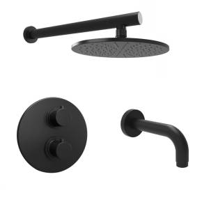 Душевой комплект Paini Cox 78PZSET26911THBATHHEAD на 2 потребителя, с верхним душем, черный брашированный