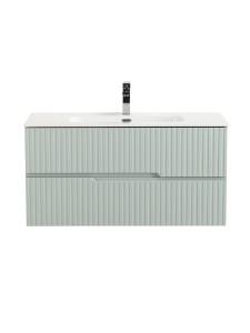 Тумба с раковиной Cezares Duet-N 100 зеленый жемчужный, раковина CZR-8095-100