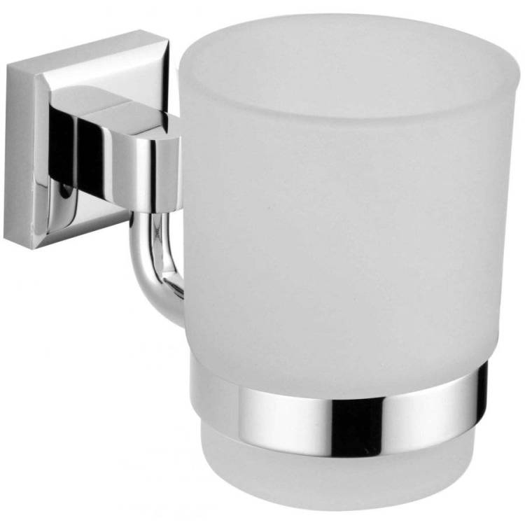 Стакан стеклянный с настенным держателем Savol 95 S-009558 хром