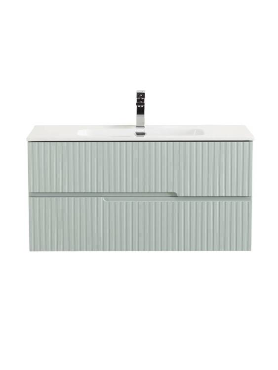 Тумба с раковиной Cezares Duet-N 100 зеленый жемчужный, раковина CZR-8095-100