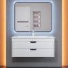 Тумба с раковиной Uperwood Modul 393020562 подвесная, матовая, белая, графит, 100 см фото 9