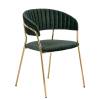 Стул Bradex Home Turin FR 0558, зеленый с золотыми ножками