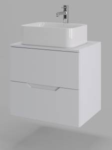Тумба с раковиной Orange Line Li-60TuwMDF+B02-460W белая матовая, 60 см