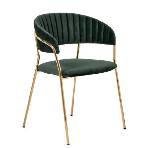 Стул Bradex Home Turin FR 0558, зеленый с золотыми ножками