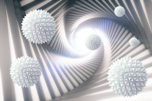 3D Фотообои Artegrafico «Водоворот из колючих шаров» ABS-092 канвас