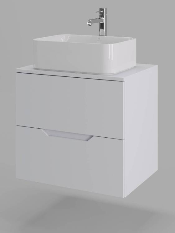 Тумба с раковиной Orange Line Li-60TuwMDF+B02-460W белая матовая, 60 см