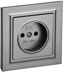 Розетка 1-местная IEK Brite BR-R10-10-K46-F сталь