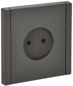 Розетка 1-местная с защитными шторками IEK Forte&Piano FP-R13-10-K03 серый