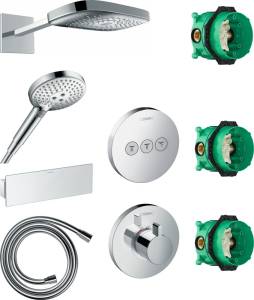 Душевой комплект Hansgrohe Raindance Select E 300 (3 jet) 26468000 + 26530000 + 28272000 + 26456000 + 15741000 + 15745000