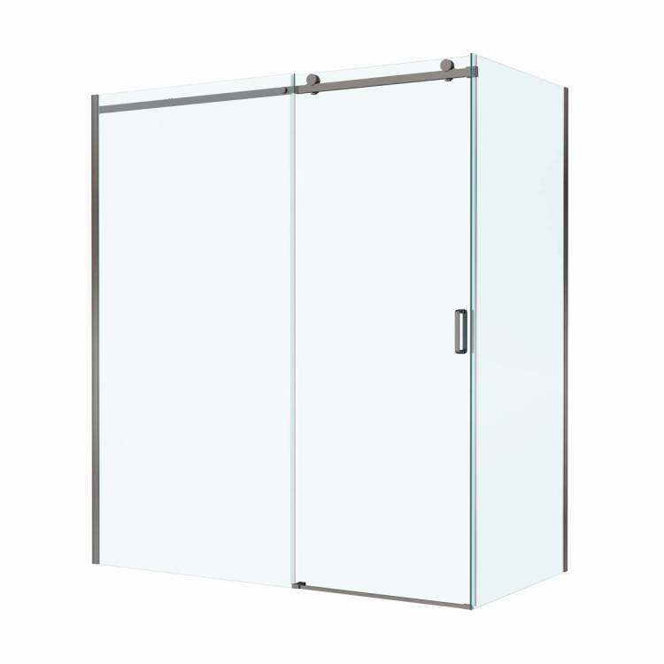 Душевой уголок BelBagno SOFT_CLOSE-2-AH-1-180/90-C-GM профиль оружейная сталь, стекло прозрачное, 180x90x200