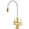Смеситель для кухни Splenka S70.64.03 золотой сатин, белый