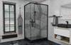 Душевой уголок AvaCan FB-120-SB90 профиль черный, стекло тонированное, 140x90x195