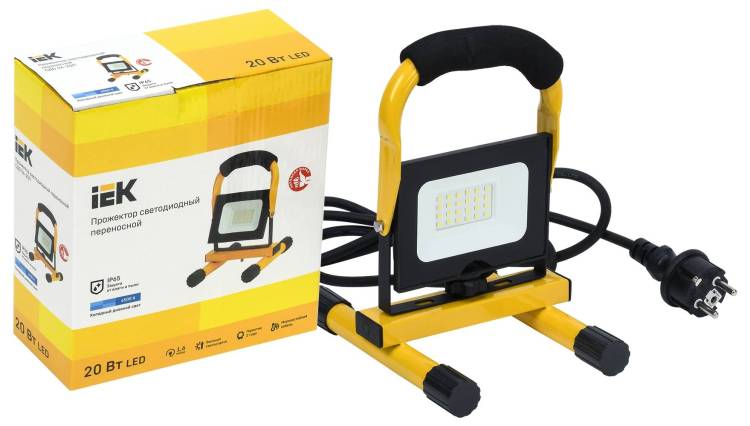 Прожектор светодиодный переносной IEK СДО 06-20П LPDO603-020-65-K02
