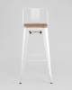 Набор из 6 барных стульев Stool Group Tolix YD-H765E-W LG-02 X6 белый глянцевый, светлое дерево, со спинкой фото 2