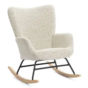 Кресло-качалка лаунж Tetchair Агнет 25720 светло-бежевый/черный/натуральный