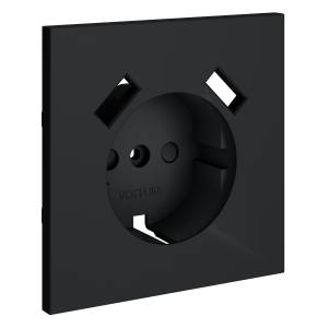 Лицевая панель для розетки с заземлением, шторками и USB Type A+A Voltum S70 VLS000907 графит