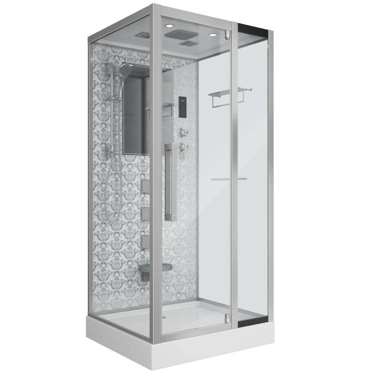 Душевая кабина Niagara Luxe NG-7714W 1000x900х2150 низкий поддон стенки БЕЛЫЕ