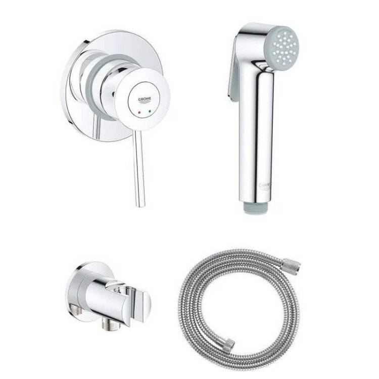 Гигиенический душ Grohe BauClassic 129186 со смесителем, с внутренней частью