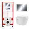 Комплект Tece TC412078601 Инсталляция для унитаза Tece + Унитаз подвесной beWash Metison безободковый, с функцией биде и сиденьем микролифт, белый глянец