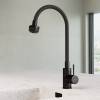 Смеситель для кухни Avrora Kitchen AV9001B с высоким гибким изливом, черный фото 7