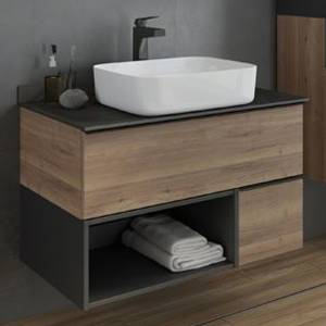 Тумба с раковиной Comforty Штутгарт-90 00-00002868 дуб темно-коричневый