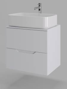 Тумба с раковиной Orange Line Li-60TuwMDF+B07-600W белая матовая, 60 см