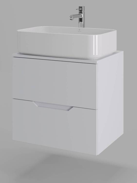 Тумба с раковиной Orange Line Li-60TuwMDF+B07-600W белая матовая, 60 см