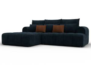 Диван угловой Лига Диванов Лига-139 138140L Laim 21 Графит/ Laim 14 Терракотовый