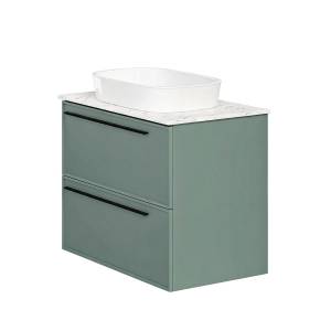 Тумба с раковиной La Fenice Elba Twin Grigio NFNC-01-ELB-G-80-2-3-M-GG серо-зеленая матовая, 80 см