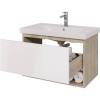Тумба с раковиной Dreja Perfecto 90 дуб эврика/белый глянец фото 4