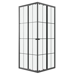Душевой уголок Niagara Eco NG-1009-14QKL профиль черный матовый, стекло с узором, 90x90x190