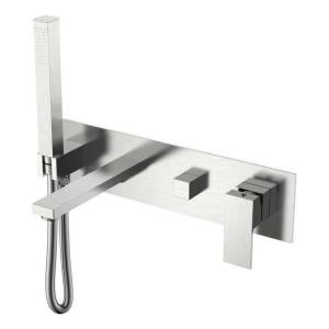 Смеситель для ванны Boheme Qubic 474-2-NB встраиваемый, брашированный никель