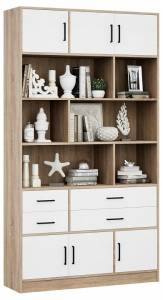 Стеллаж комбинированный МФ Мастер Либерти-62-128 Либерти-62-ДС-БТ-128 дуб сонома / белый