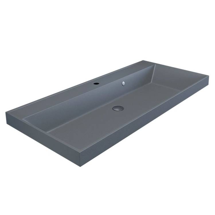 Раковина Uperwood Classic Quartz 293020633 серая матовая, бетон, 100x45