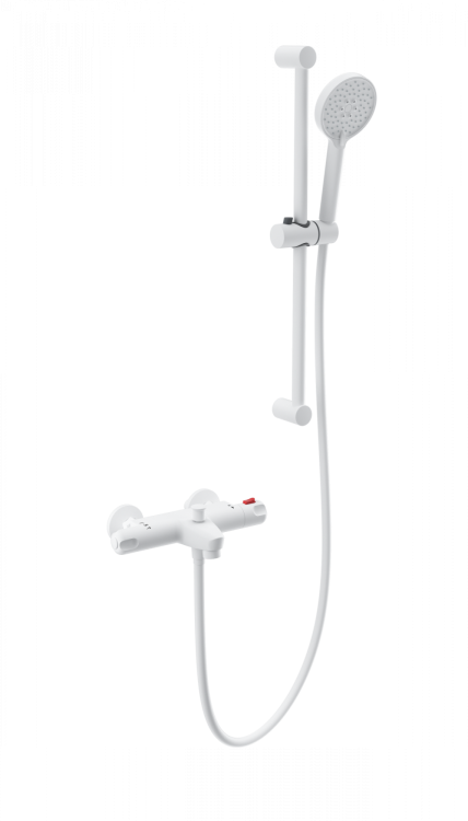 Смеситель для ванны Wonzon & Woghand WW-C2001-A-MW с душем и термостатом, белый матовый